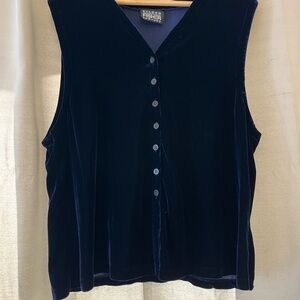 Eileen Fisher Midnight Blue Velvet Blouse